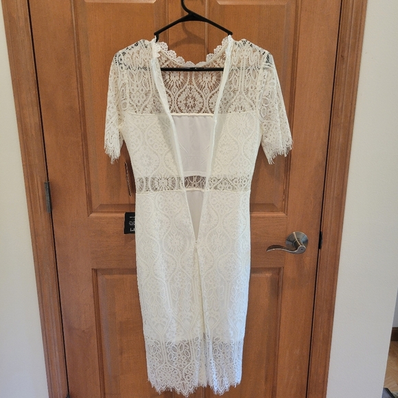 Lulus Remarkable White Sheer Lace Dress Size Small New - Picture 5 of 12